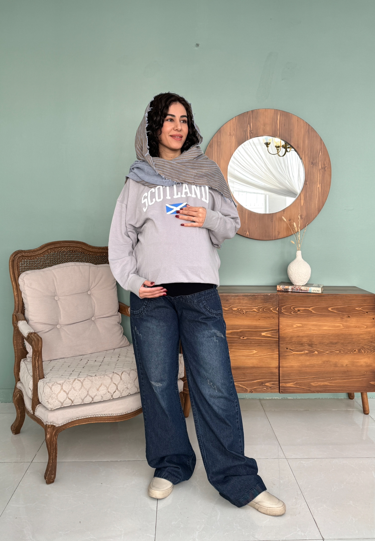 شلوار بارداری جین بگ