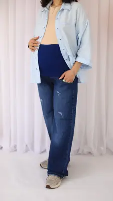 شلوار بارداری جین واید لگ - تصویر اصلی