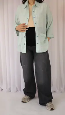 شلوار بارداری جین واید لگ