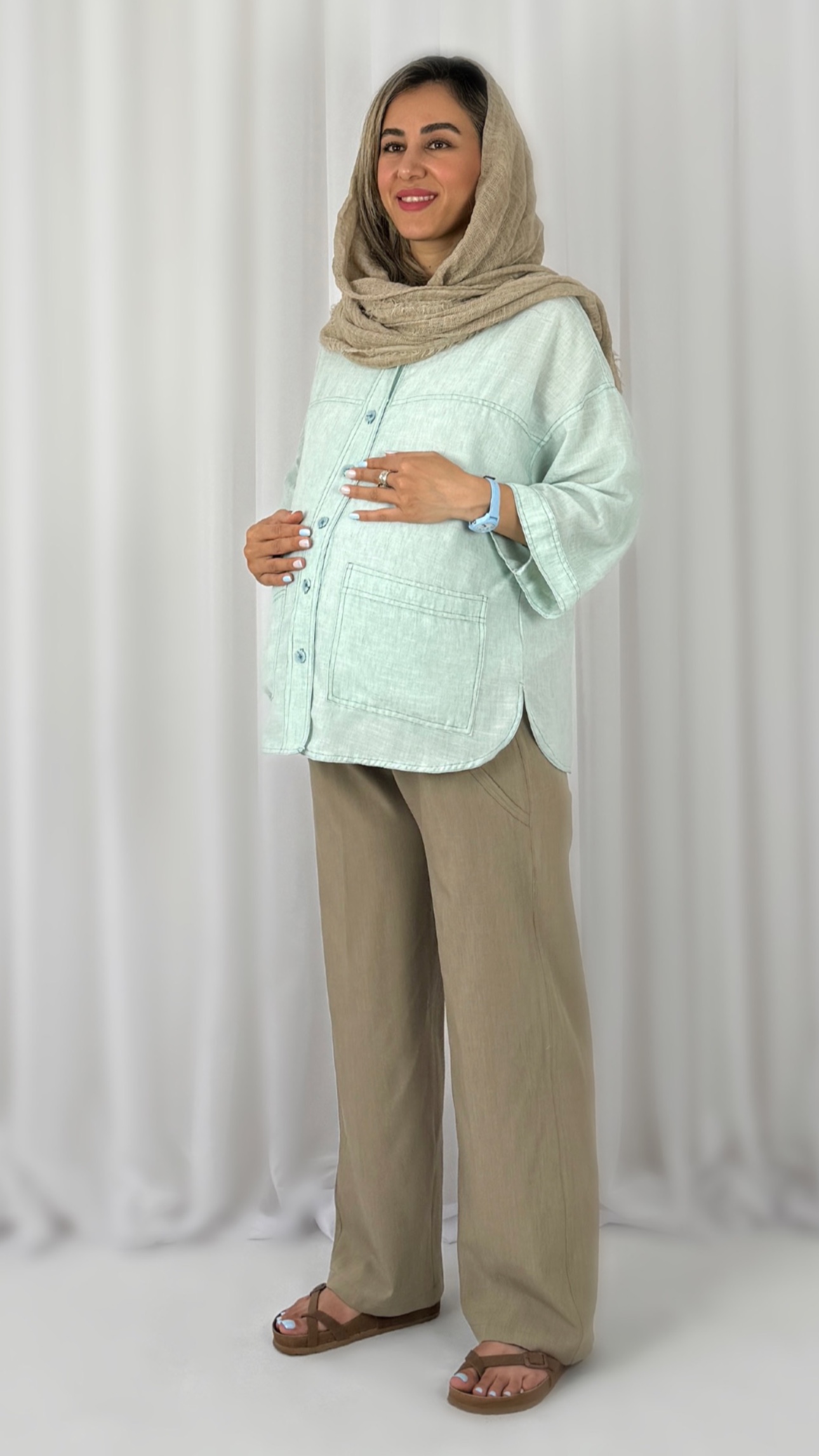 شلوار وایدلگ پارچه ای بارداری