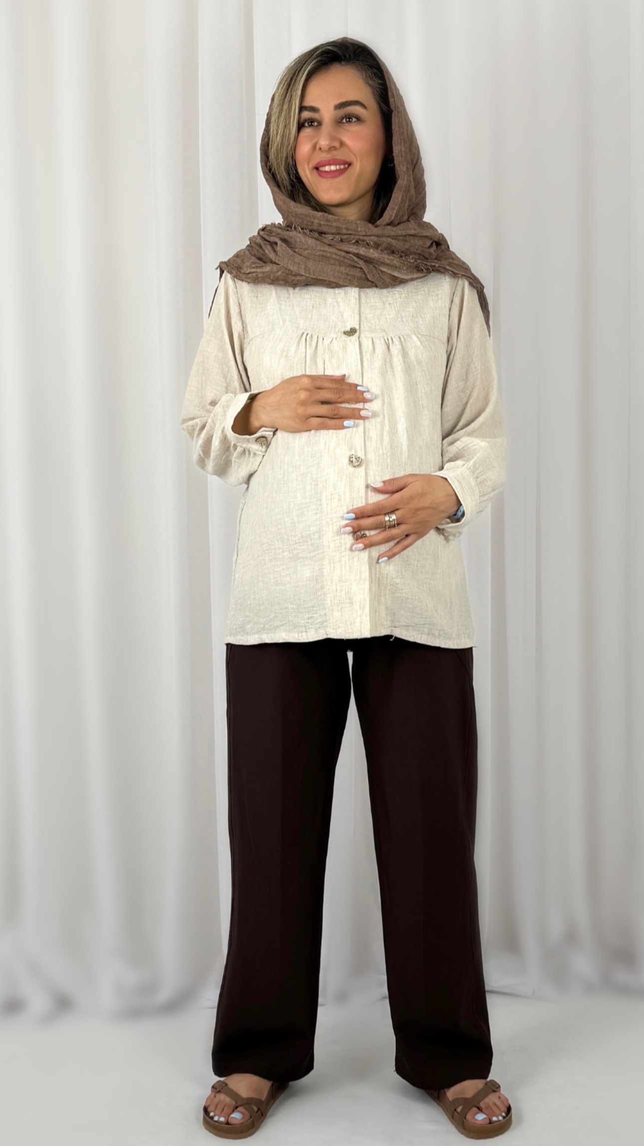 شلوار وایدلگ پارچه ای بارداری