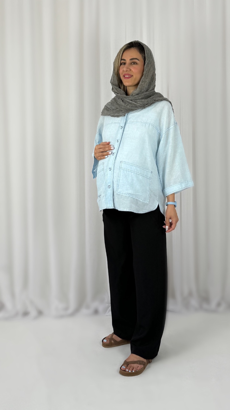 شلوار وایدلگ پارچه ای بارداری