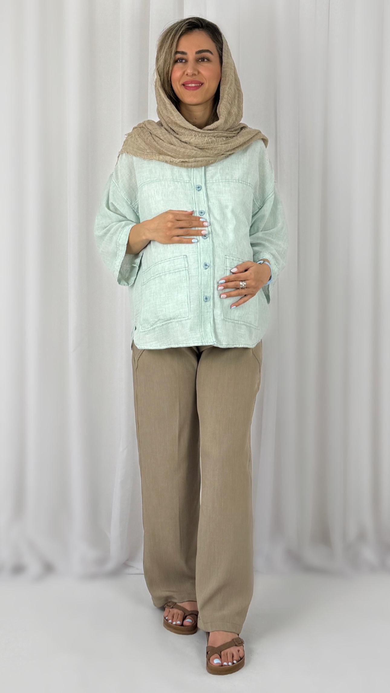 شلوار وایدلگ پارچه ای بارداری