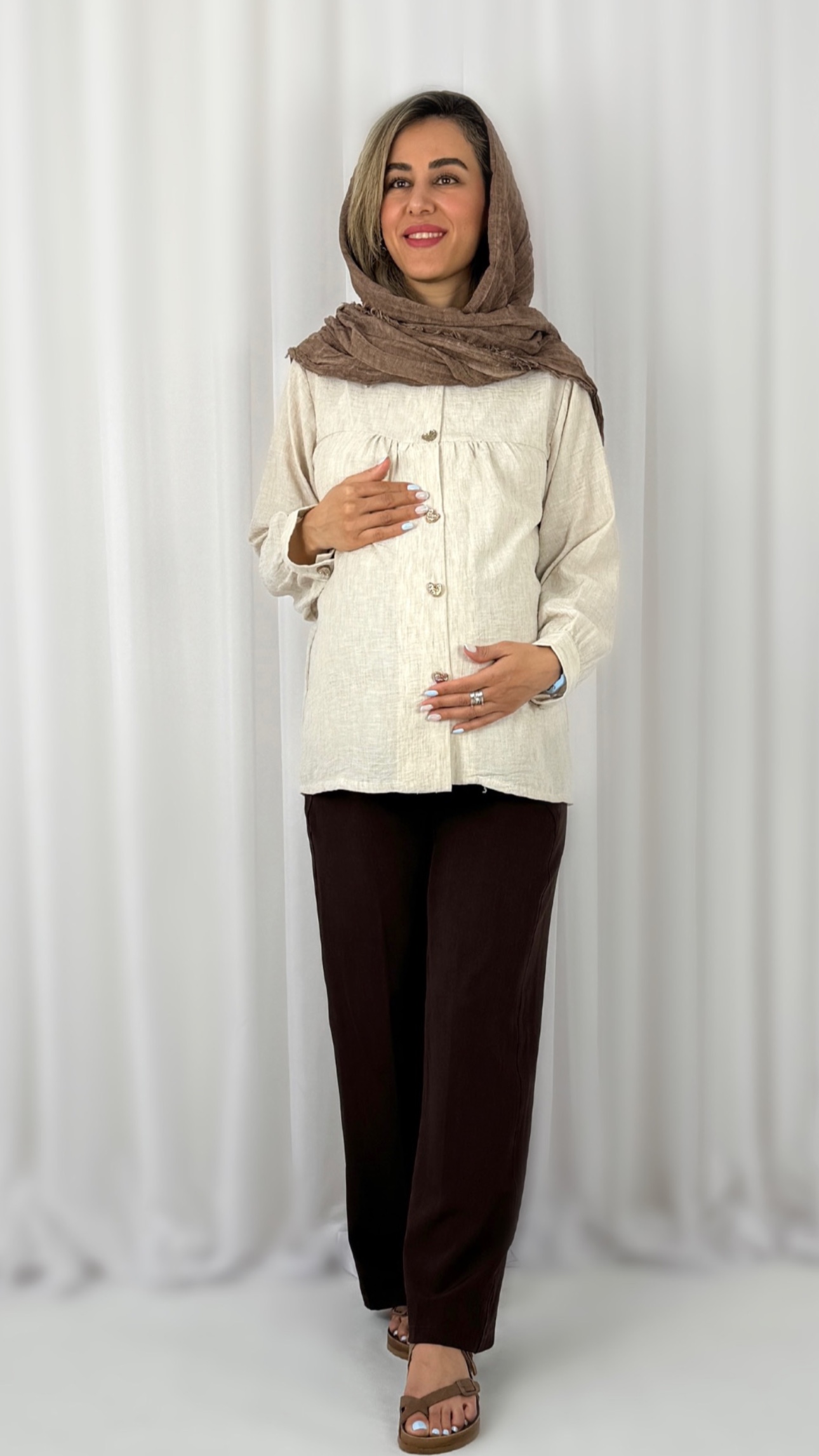 شلوار وایدلگ پارچه ای بارداری